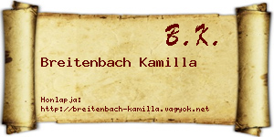 Breitenbach Kamilla névjegykártya